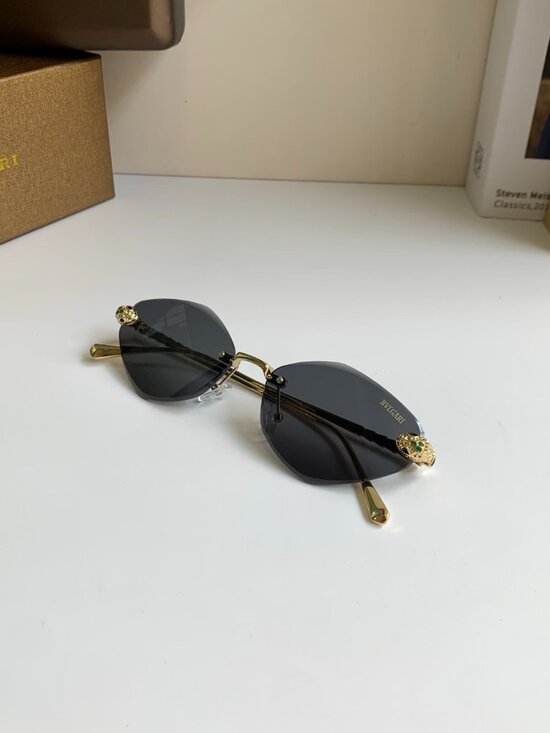 Bvlgari Serpenti Rimless Solid Black Lens Sunglasses main image 4